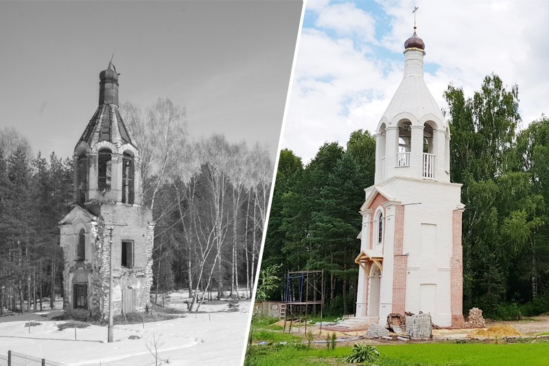 Восстановление колокольни старого Димитриевского храма.